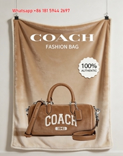 Coach 1941 Varsity Print Flannel Fleece Throw Blanket for Sofa and Wall Decor C197